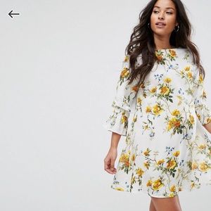 ASOS Maternity Floral Velvet-Tie-Back Dress